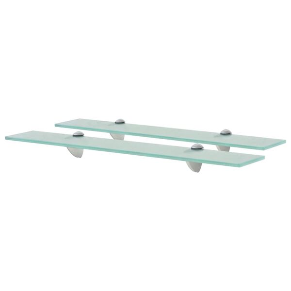 vidaXL Floating Shelf Set of 2 Clear Tempered safety glass Medium