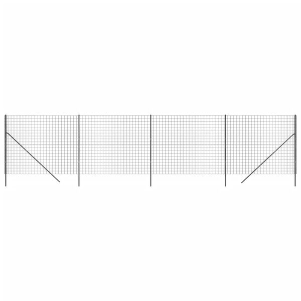 vidaXL Wire Mesh Fence Anthracite 5.9x32.8' Galvanised Steel
