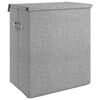 vidaXL Foldable Laundry Hamper Grey 20.1x13.6x23.2" Faux Linen Fabric