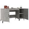 vidaXL Desk Concrete Gray Engineered Wood Large Desk Rectangular