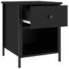 vidaXL Bedside Cabinet Black Engineered Wood, Iron 15.7 x 16.5 x 19.7 in