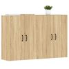 vidaXL Wall Mounted Cabinet Set of 2 Sonoma Oak Engineered Wood, Metal