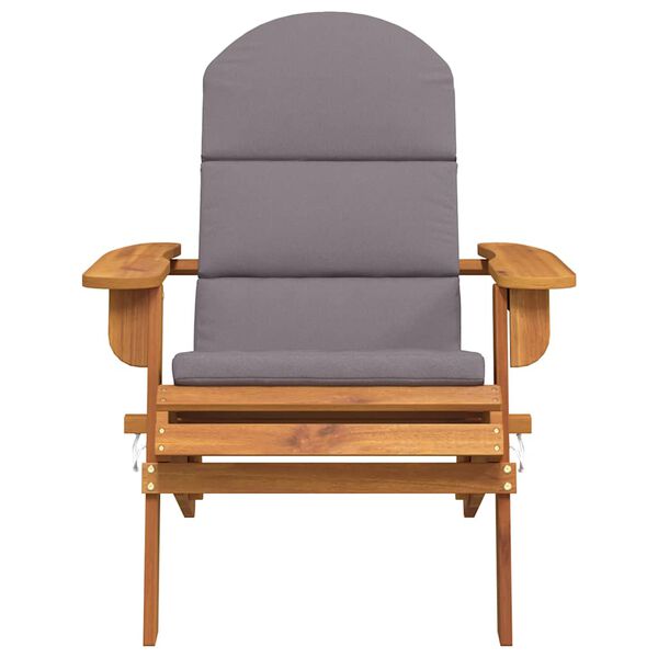 vidaXL Garden Chair Dark grey, Natural wood Solid acacia wood, Polyester