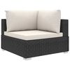 vidaXL Garden Lounge Set Black PE Rattan Medium Modular Garden Sofa