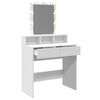 vidaXL Dressing Table White Engineered wood, glass Medium Dressing Table