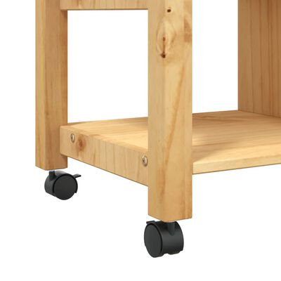 vidaXL Kitchen Trolley MONZA 33.1"x15.7"x35.4" Solid Wood Pine