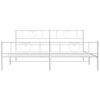 vidaXL Bed Frame White Powder-Coated Steel 79 x 79 in Bed Frame