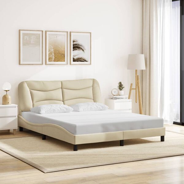 vidaXL Bed Frame Cream