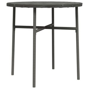 vidaXL Tea Table Grey PE Rattan, Powder-Coated Steel, PP Board