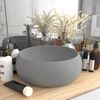 vidaXL Luxury Wash Basin Round Matt Light Grey 15.7x5.9" Ceramic