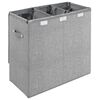 vidaXL Foldable Laundry Hamper Grey 25.4x13.6x23.2" Faux Linen Fabric