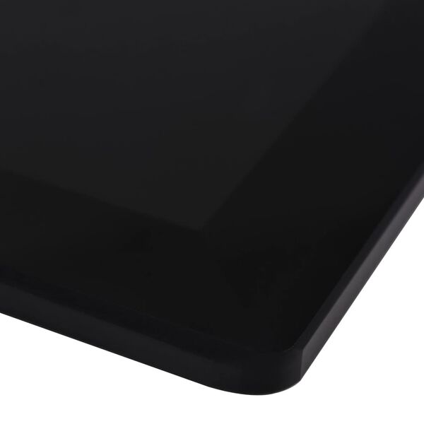 vidaXL Table Top Black Tempered Glass 47.2 x 25.6 x 0.3 in Table Top