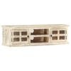 vidaXL TV Cabinet White Solid mango wood 51.2 x 11.8 x 14.2 in