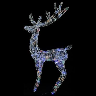 vidaXL XXL Acrylic Christmas Reindeers 250 LED 2 pcs 70.9" Multicolor