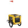 vidaXL Pet Bike Trailer Yellow and Black Oxford fabric, iron, PVC