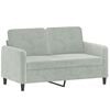 vidaXL 2-seater Sofa Light Gray Velvet, Metal, Textilene, Foam 2-Seater