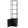 vidaXL Bookcase Black and Natural Wood Solid Firwood, Steel Tall