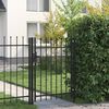 vidaXL Fence Gate Single Door with Spike Top Steel 3.3'x3.9' Black