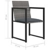 vidaXL Outdoor Dining Set Table: Black, Chair: Grey, Cushion: Anthracite