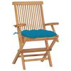 vidaXL Patio Chair Set of 8 Light blue, Teak