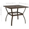 vidaXL Patio Dining Set Set of 2 Brown Textilene, Powder-Coated Steel