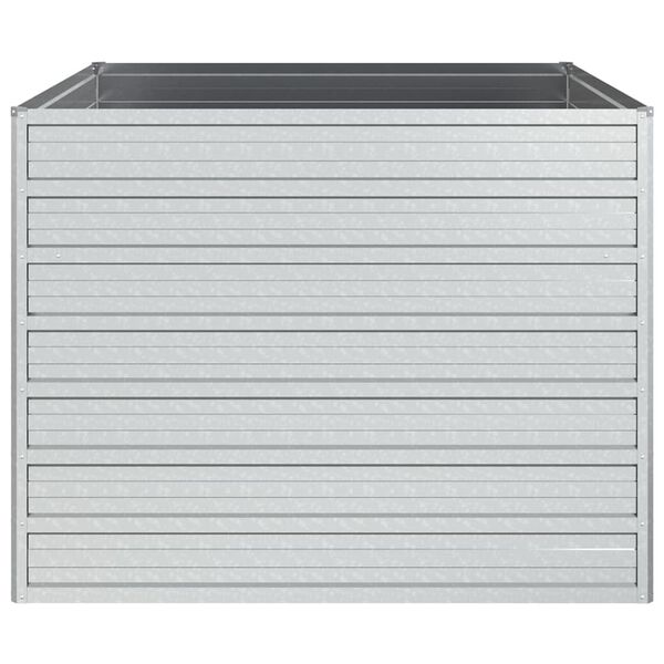 vidaXL Garden Raised Bed Silver Galvanized Steel Large Garden Raised Bed