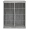 vidaXL Sideboard with LED Lights Gray Sonoma 31.9"x14.6"x39.4"