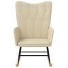 vidaXL Rocking Chair Cream Polyester Standard Ergonomic Rocking Chair