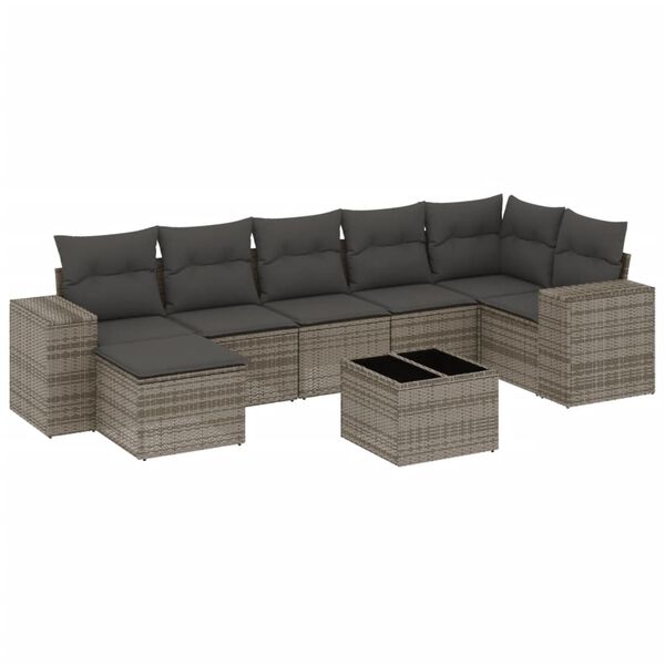 vidaXL Garden Sofa Set Grey, Dark Grey
