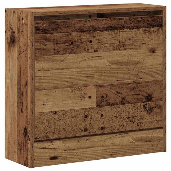 vidaXL Shoe Cabinet Old Wood 23.62 x 8.27 x 22.44 in Engineered Wood