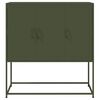 vidaXL Highboard Olive Green Steel Medium Highboard Rectangular