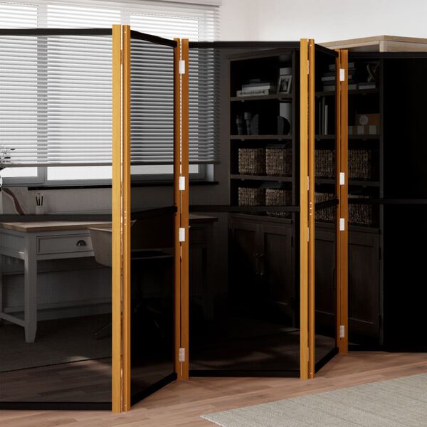 vidaXL 6-Panel Room Divider Black 165.4"x70.9"