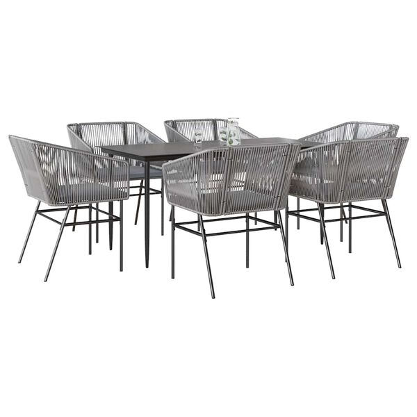 vidaXL Garden Dining Set Grey, Black