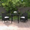 vidaXL Garden Dining Set Black PE rattan Medium Garden Dining Set