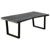 vidaXL Coffee Table Grey Solid Mindi Wood, Powder-Coated Steel
