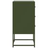 vidaXL Bedside Cabinet Olive Green Steel Compact Bedside Cabinet