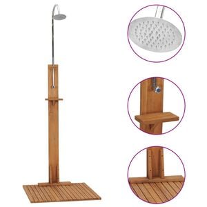 vidaXL Garden Shower Teak Teak wood, stainless steel 29.5x29.5x82.7 in