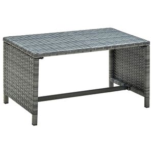 vidaXL Coffee Table Anthracite Poly Rattan 27.6 x 15.7 x 15.0 in