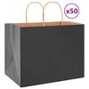vidaXL Paper Bags 50 pcs with Handles Black 32x22x24 cm