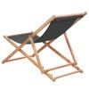 vidaXL Beach Chair Grey Solid Eucalyptus wood and Polyester fabric Medium