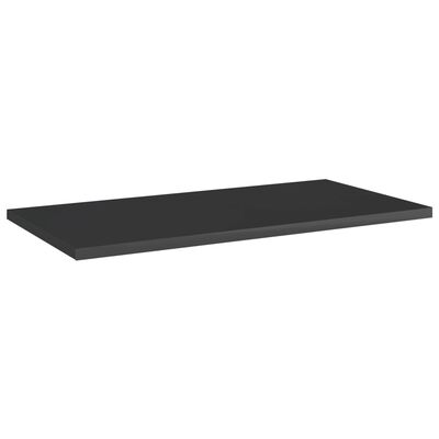 vidaXL Bookshelf Boards 4 pcs High Gloss Black 23.6"x11.8"x0.6" Chipboard