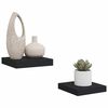 vidaXL Wall Shelf Set of 2 Black Honeycomb MDF, metal Compact