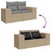 vidaXL Garden Sofa Set Beige PE rattan, powder-coated steel, tempered glass
