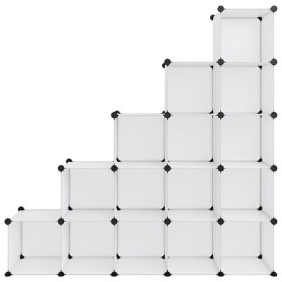 vidaXL Storage Cube Organizer with 15 Cubes Transparent PP