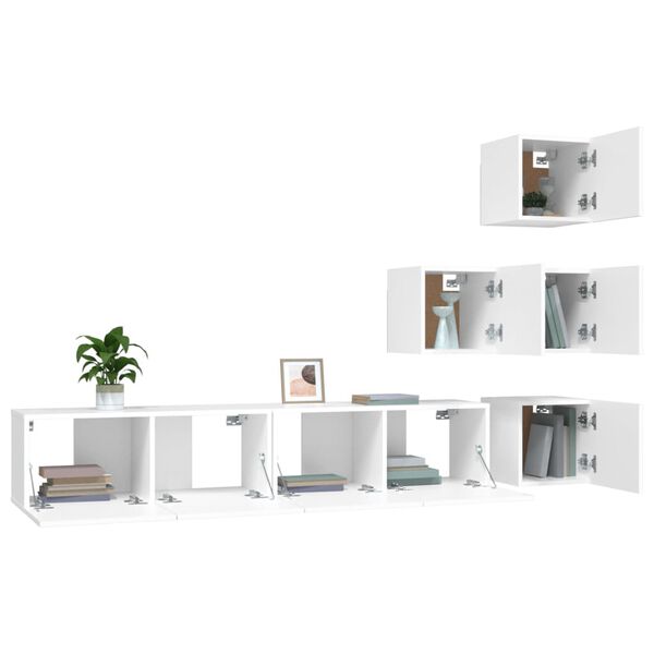 vidaXL Wall-mounted TV Stand White Engineered Wood