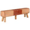 vidaXL Gym Bench Brown Goat leather 63 in Durable Backless Bench