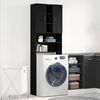 vidaXL Washing Machine Cabinet Black Oak 25.2x10.0x74.8"