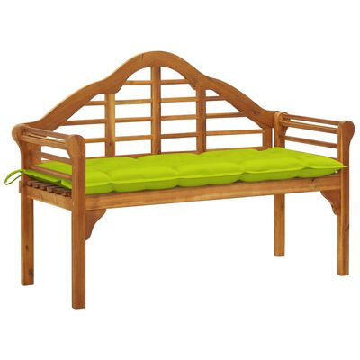 vidaXL Patio Queen Bench with Cushion 53.1" Solid Acacia Wood