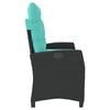 vidaXL Reclining Garden Bench Black, Turquoise