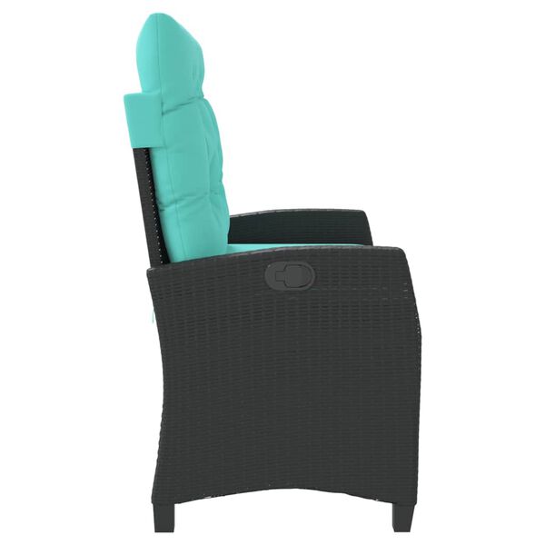 vidaXL Reclining Garden Bench Black, Turquoise
